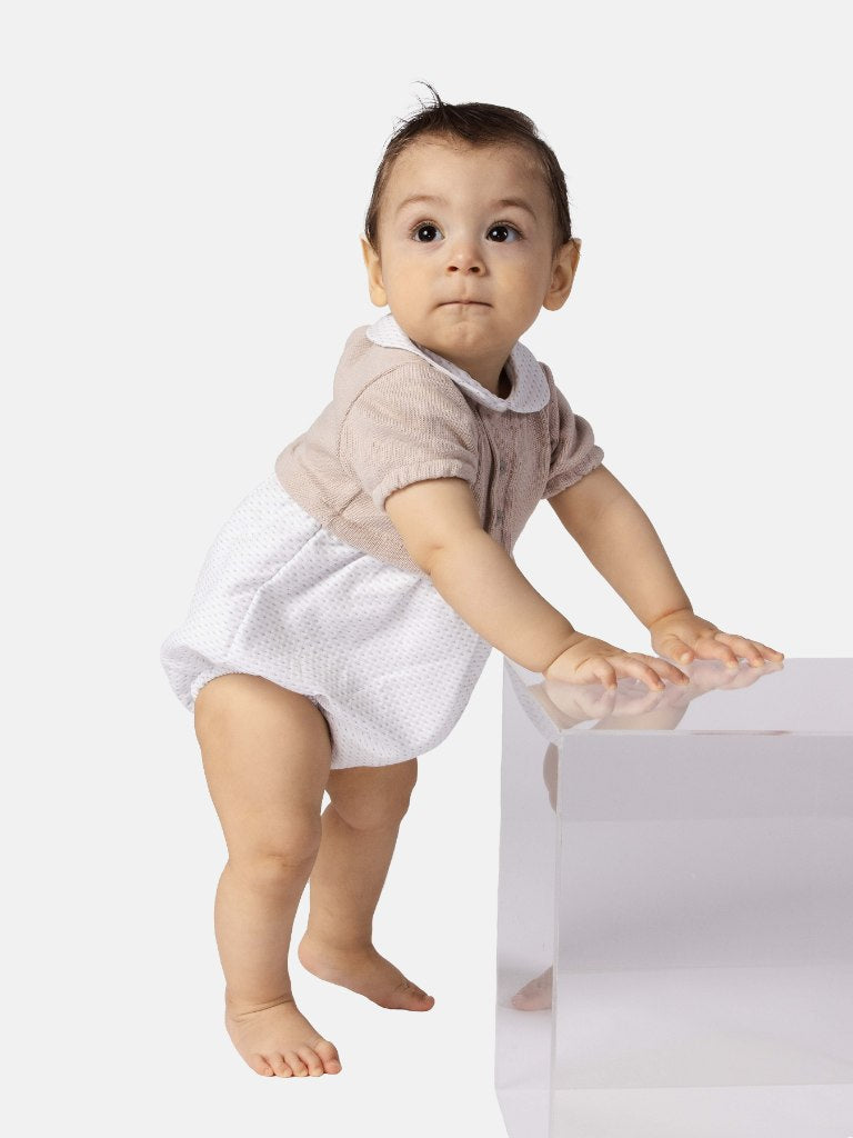 Baby Boy Leon Collection Spanish Romper - Grey
