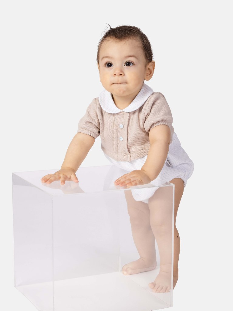 Baby Boy Leon Collection Spanish Romper - Baby Blue