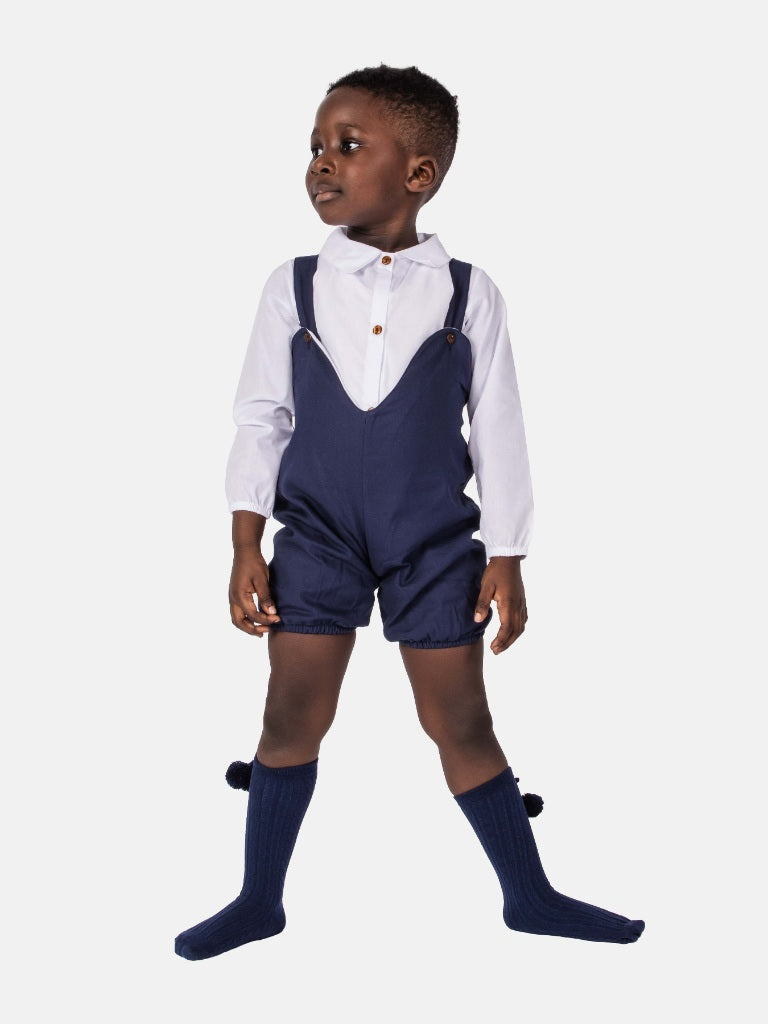 Baby Boy Juan Collection Spanish Romper Set - Navy Blue