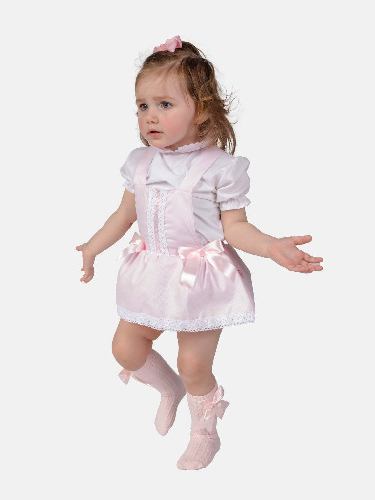 Baby Girl Winter Wonderland Christmas Collection Tartan Romper with Frills, Lace and Bows - Long Sleeves - Red and White collar - Small Fit