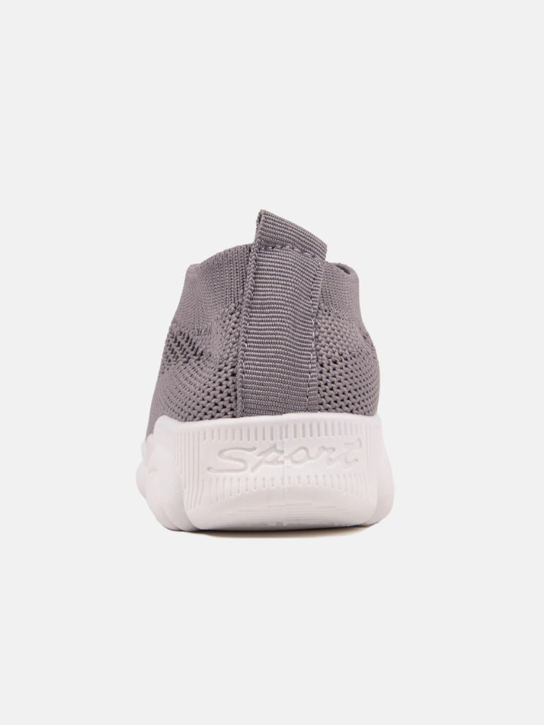 Unisex Mesh Sock Shoes Trainers with Teddy Design Sole - Grey