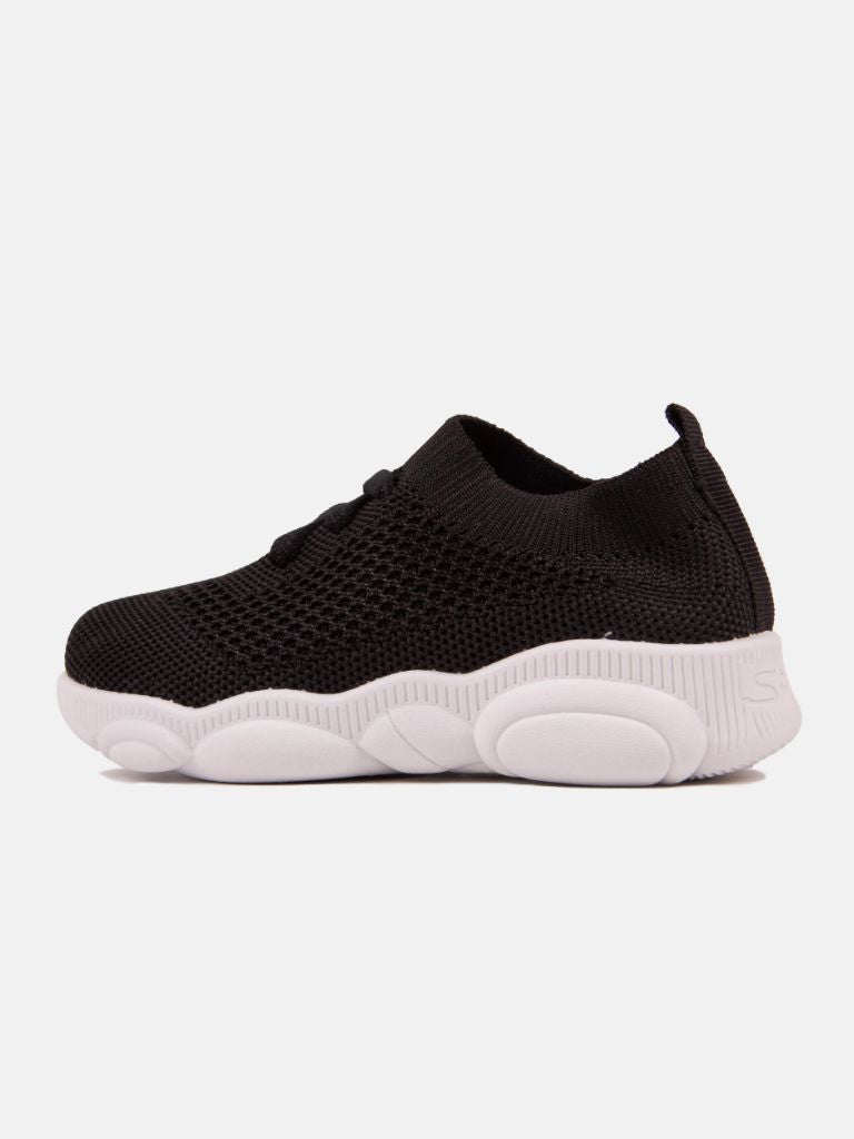 Unisex Mesh Sock Shoes Trainers with Teddy Design Sole - Black