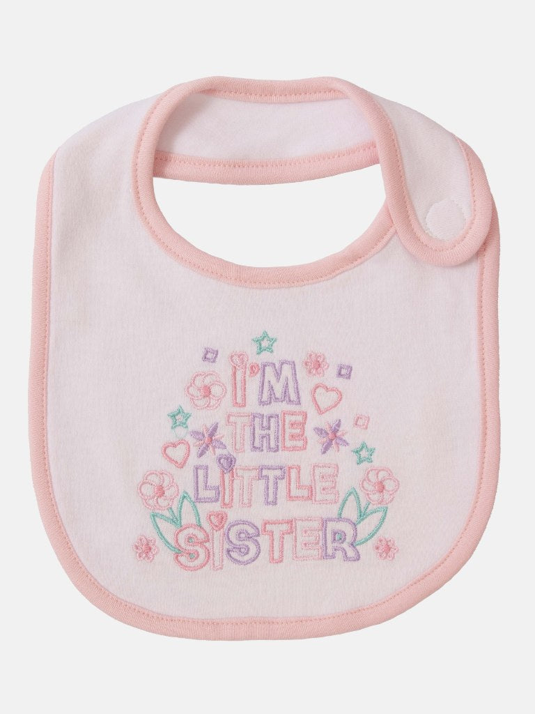 Baby Girl "Little Sister" Watch Me Grow 5-piece Set - White & Baby Pink