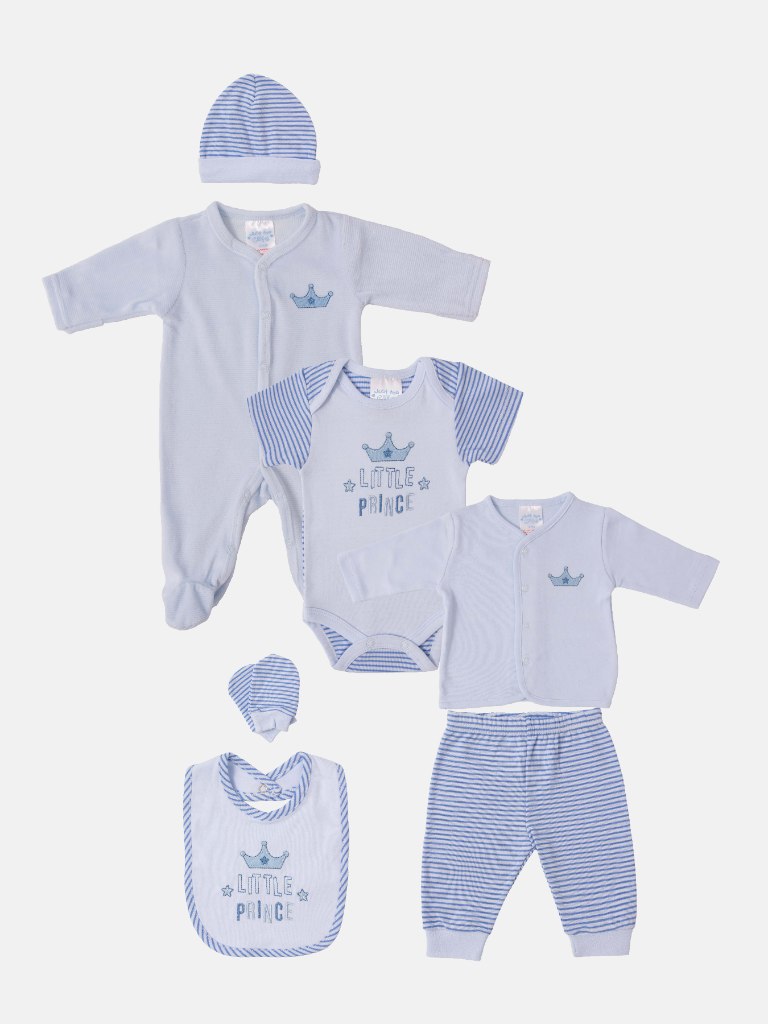 Baby Boy "Little Prince" Watch Me Grow 7-piece Set - Baby Blue