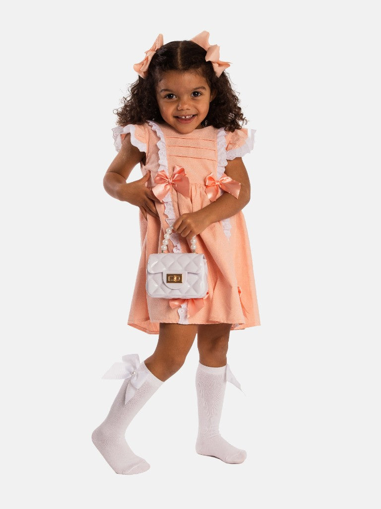 Baby Girl Isabell Collection Spanish Dress - Peach Orange