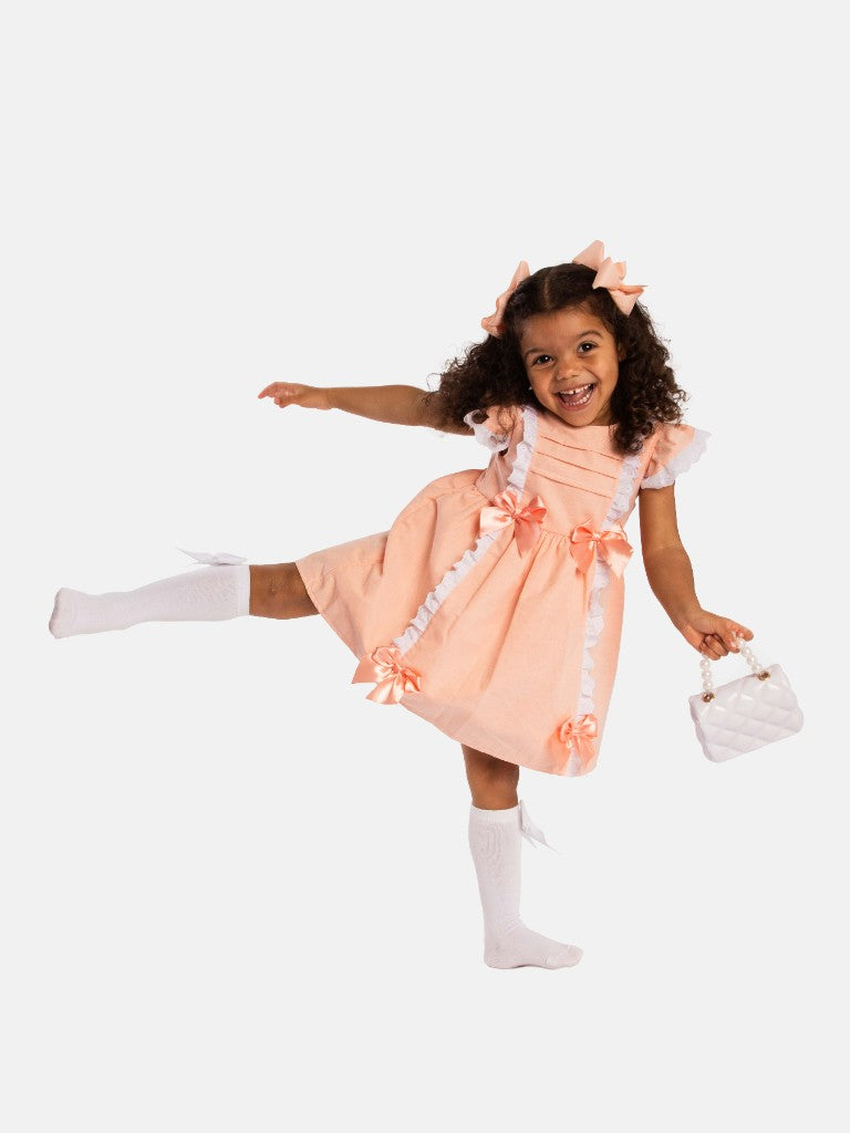 Baby Girl Isabell Collection Spanish Dress - Peach Orange