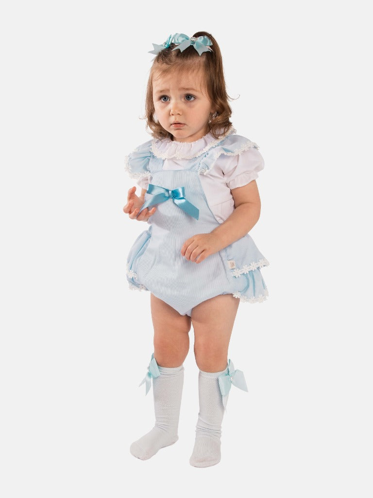 Baby Girl Daisy Collection Spanish Romper - Baby Blue