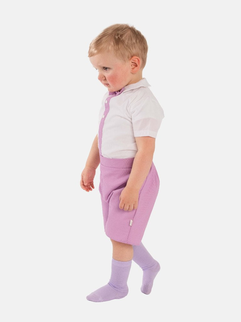 Baby Boy Daisy Collection Spanish Romper Set - Lilac Purple