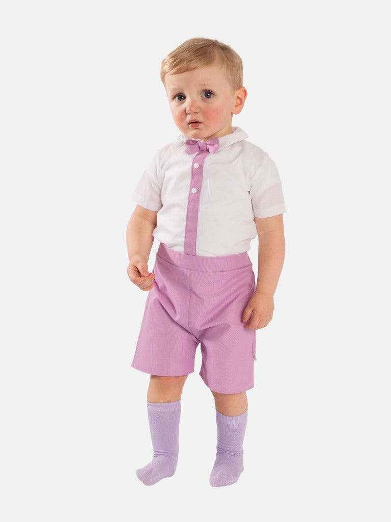 Baby Boy Daisy Collection Spanish Romper Set-Lilac Purple