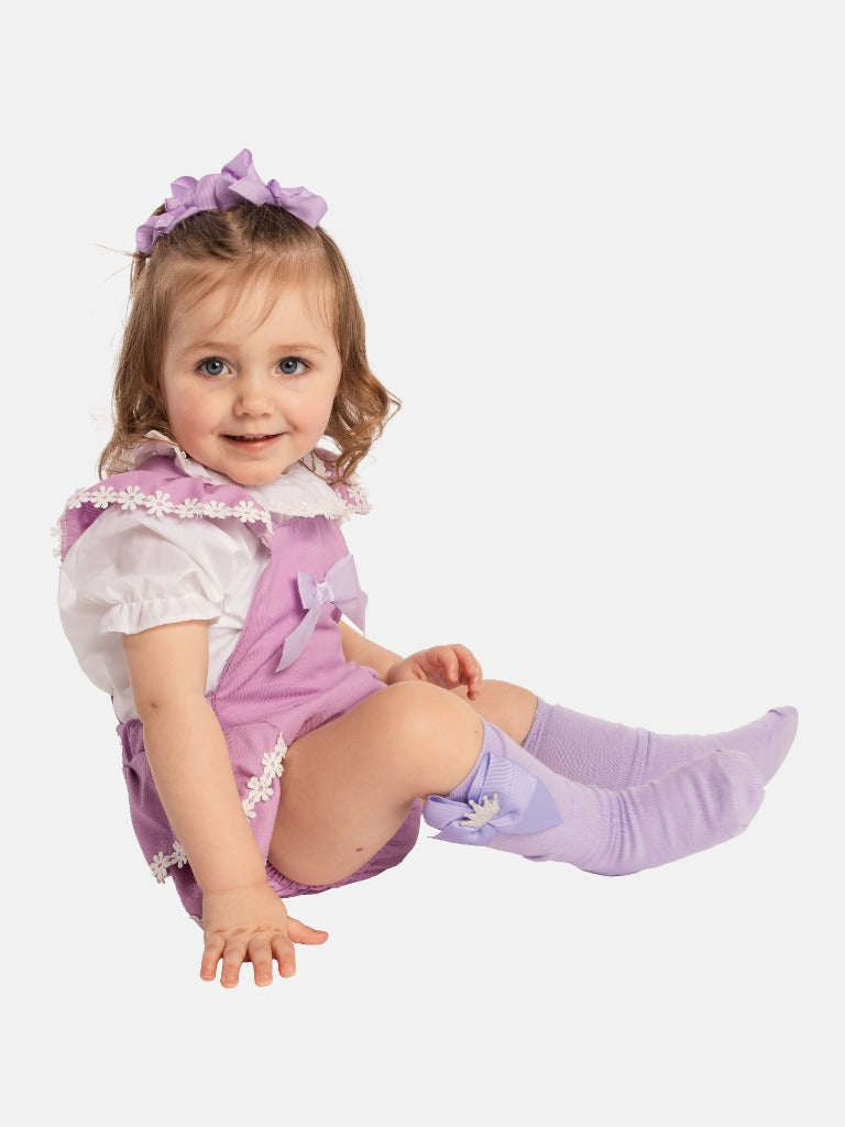 Baby Girl Daisy Collection Spanish Romper Set - Lilac Purple
