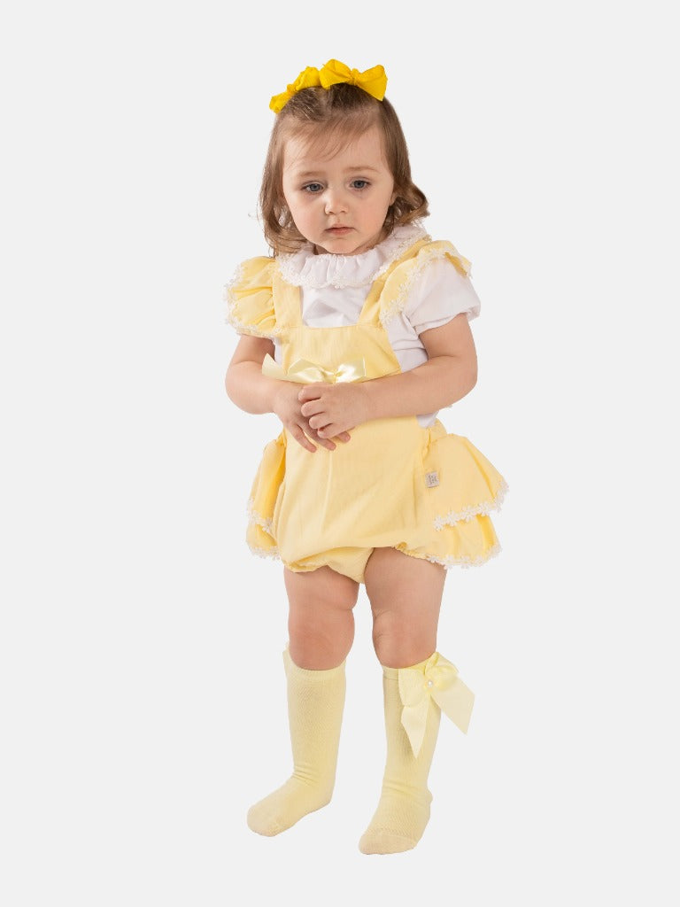 Baby Girl Daisy Collection Spanish Romper - Lemon Yellow