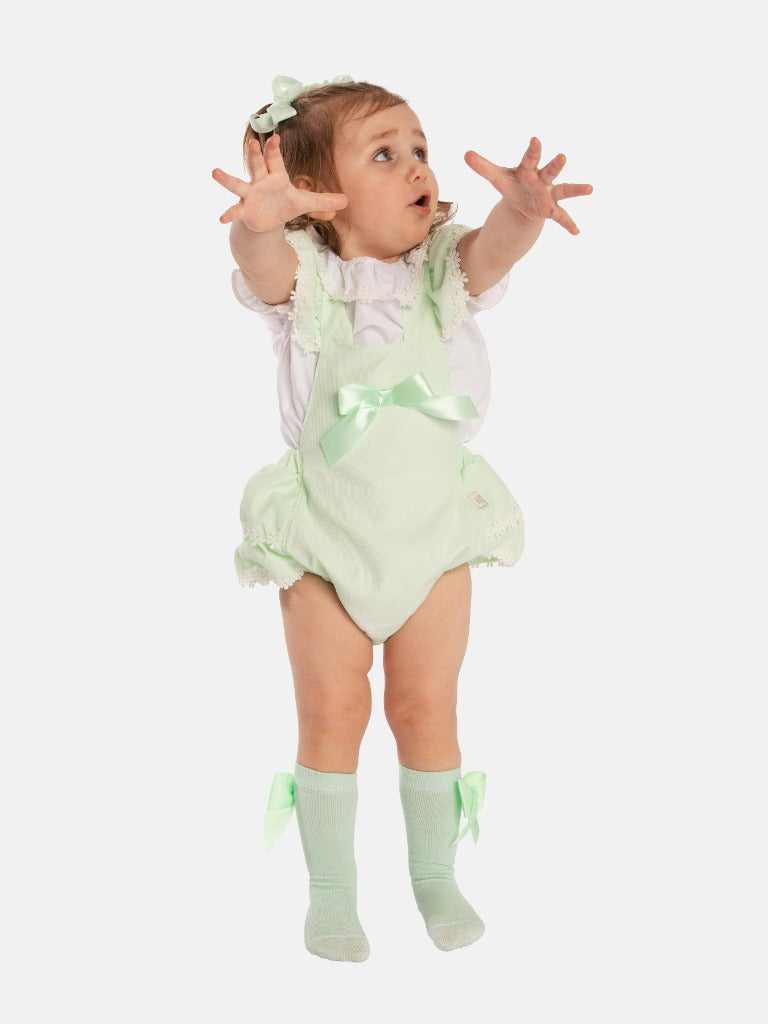Baby Girl Daisy Collection Spanish Romper - Mint Green