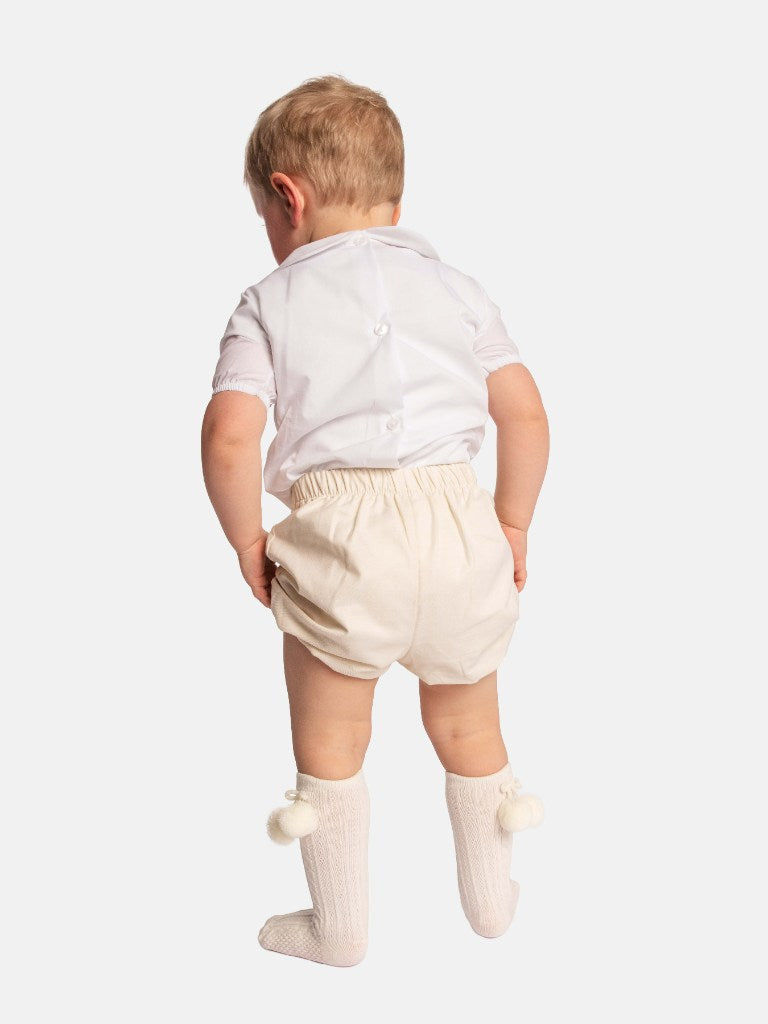 Baby Boy Spanish Ceremony Romper - Cream / Ivory