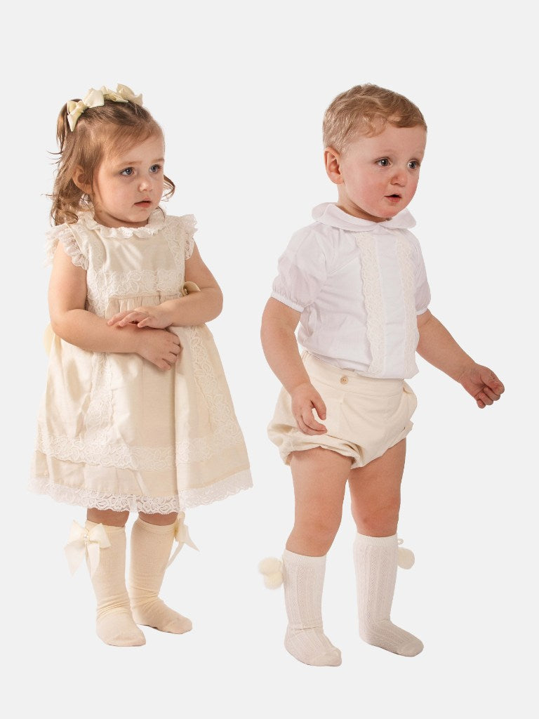 Baby Boy Spanish Ceremony Romper - Cream / Ivory
