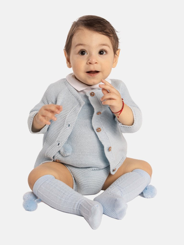 Baby Boy Noah Collection 2-piece Spanish Knitted Set - Baby Blue