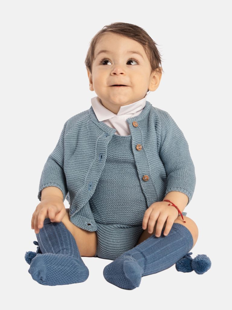 Baby Boy Noah Collection 2-piece Spanish Knitted Set - Blue