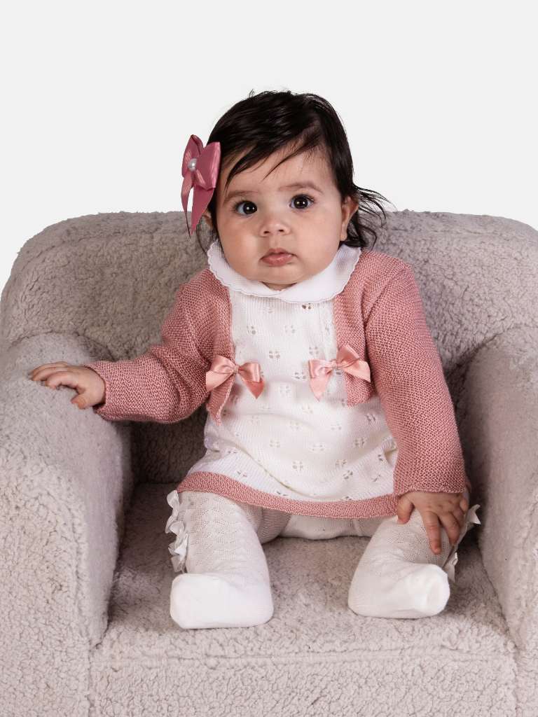 Baby Girl Lola Collection 2-Piece Knitted Set-Ivory