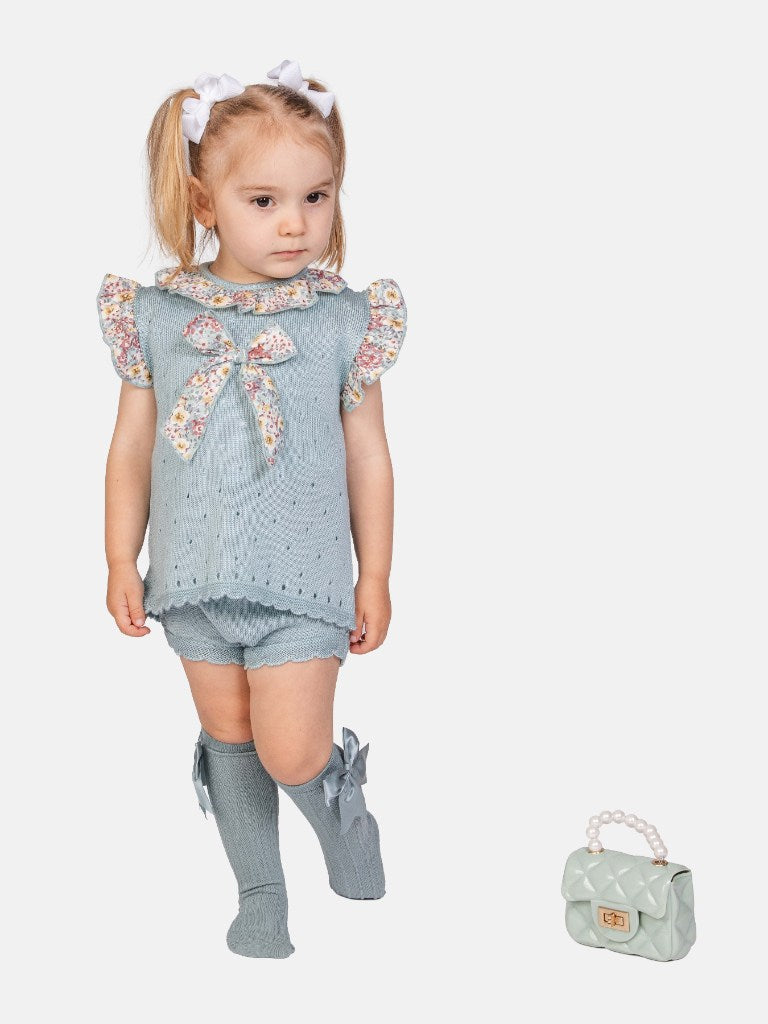 Baby Girl Nadia Collection 2 piece Spanish Knitted Set - Mint Green