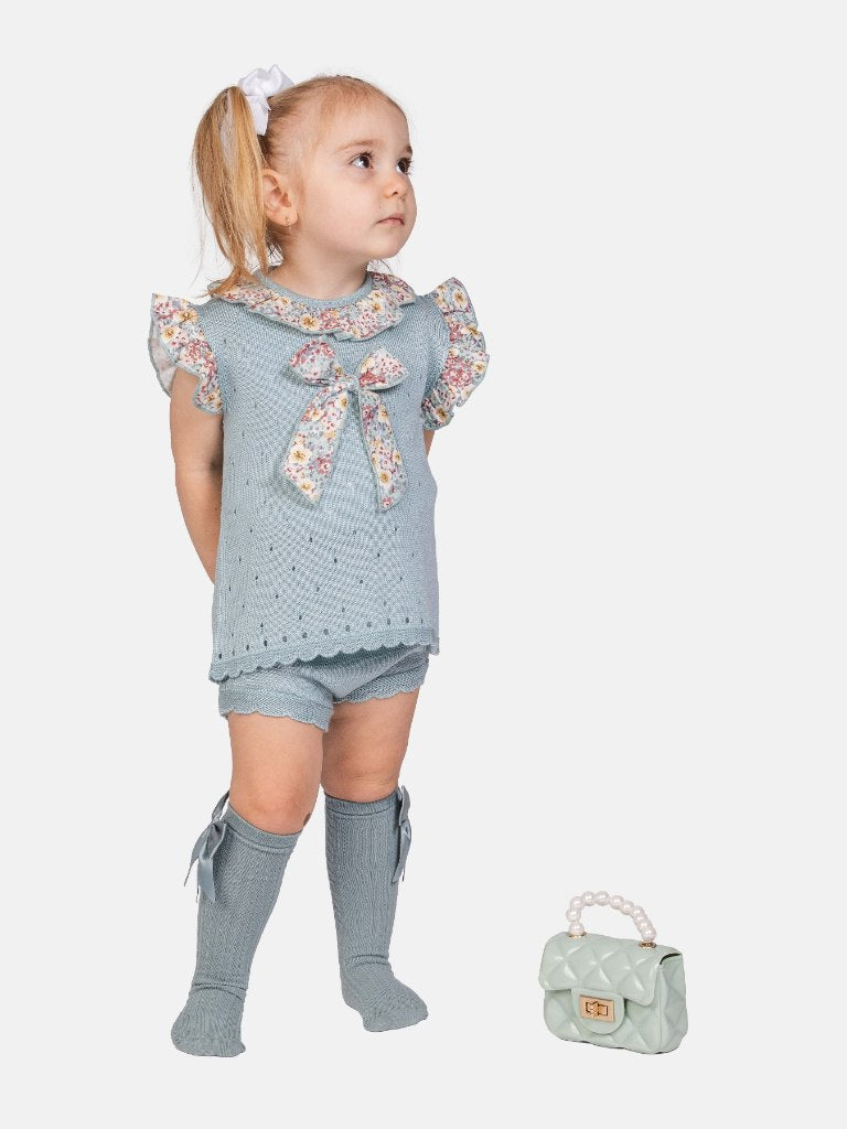 Baby Girl Nadia Collection 2 piece Spanish Knitted Set - Mint Green
