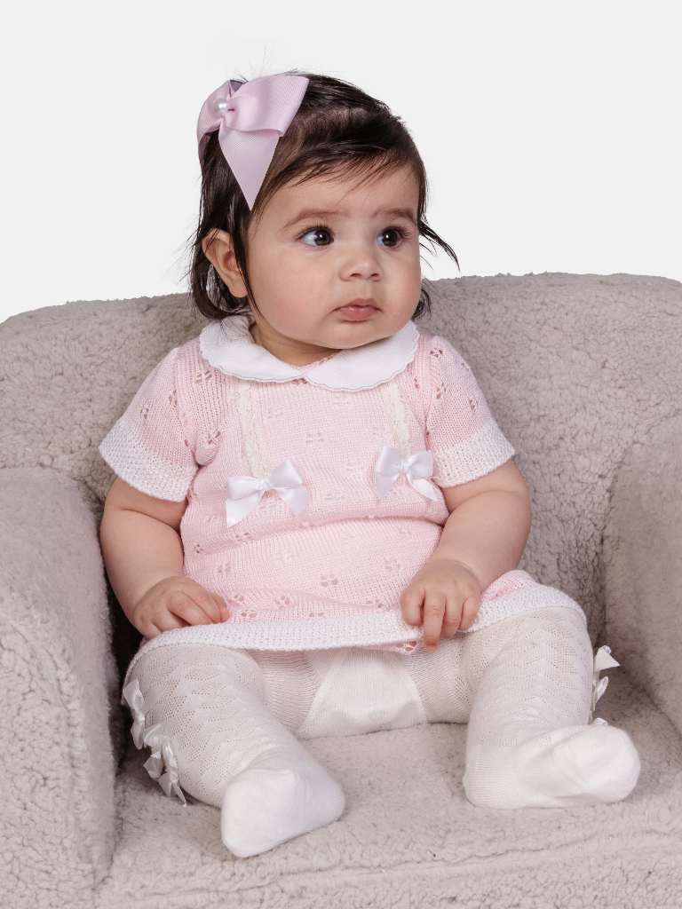 Baby Girl Lola Collection 2-Piece Knitted Set-Baby Pink