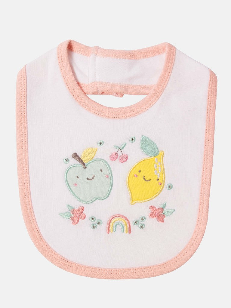 Baby Girl Fruits Watch Me Grow 5-piece Set - White & Coral Pink