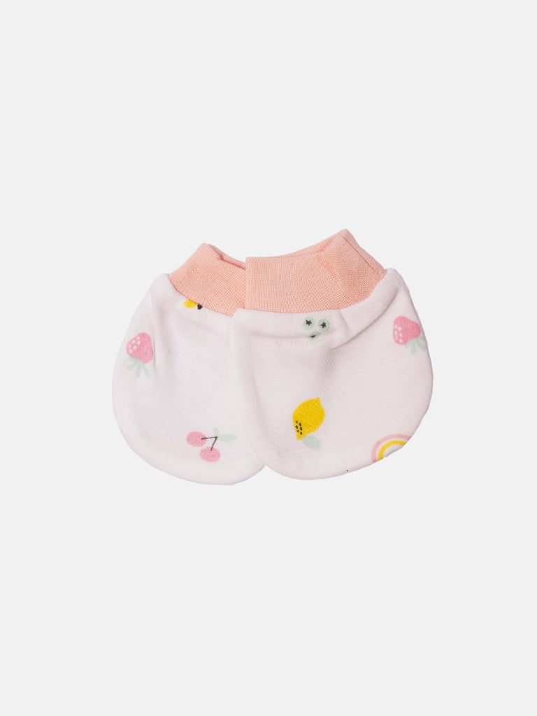 Baby Girl Fruits Watch Me Grow 5-piece Set - White & Coral Pink