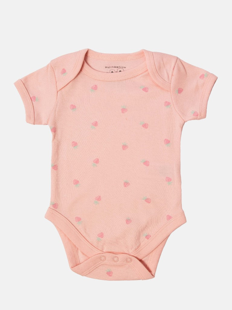 Baby Girl Fruits Watch Me Grow 5-piece Set - White & Coral Pink