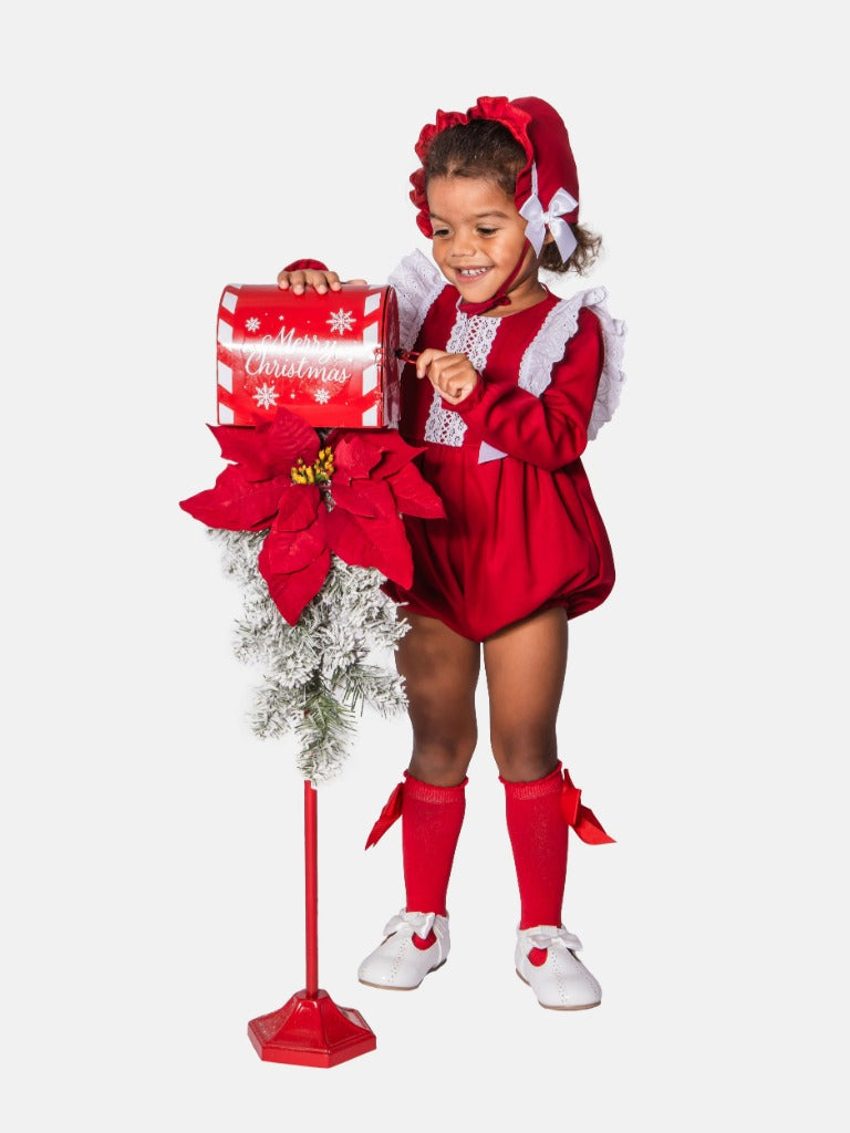 Baby Girl Nevaeh Collection Spanish Romper Set - Red