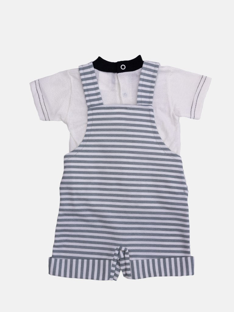 Baby Boy Sailor Collection Dungaree 2 Piece Set-Grey