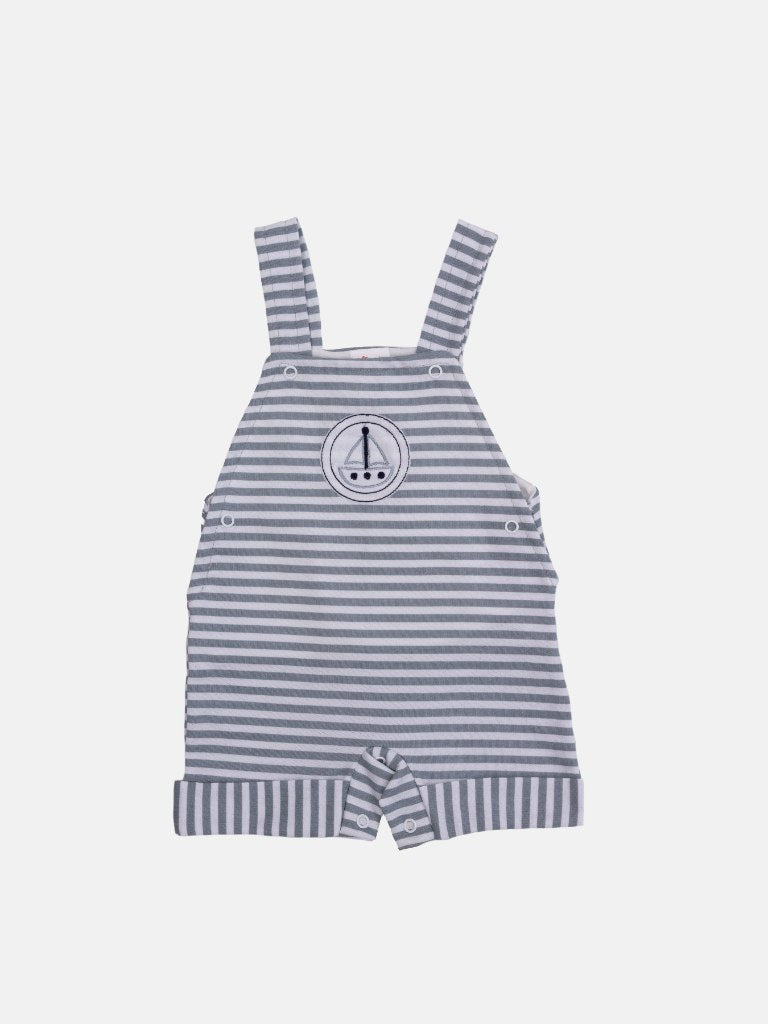 Baby Boy Sailor Collection Dungaree 2 Piece Set-Grey