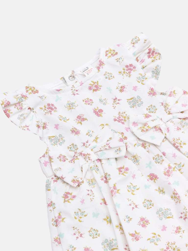 Baby Girl Floral Print Spanish Dress - White