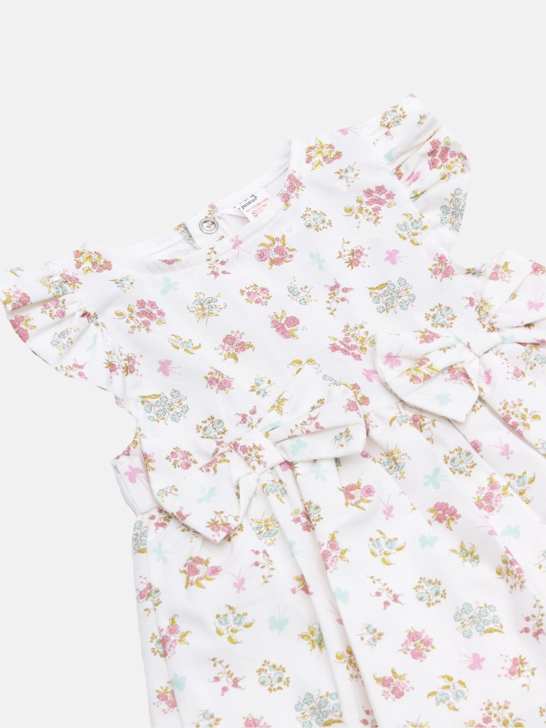Baby Girl Floral Print Spanish Dress - White