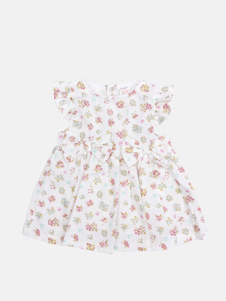 Baby Girl Floral Print Spanish Dress - White