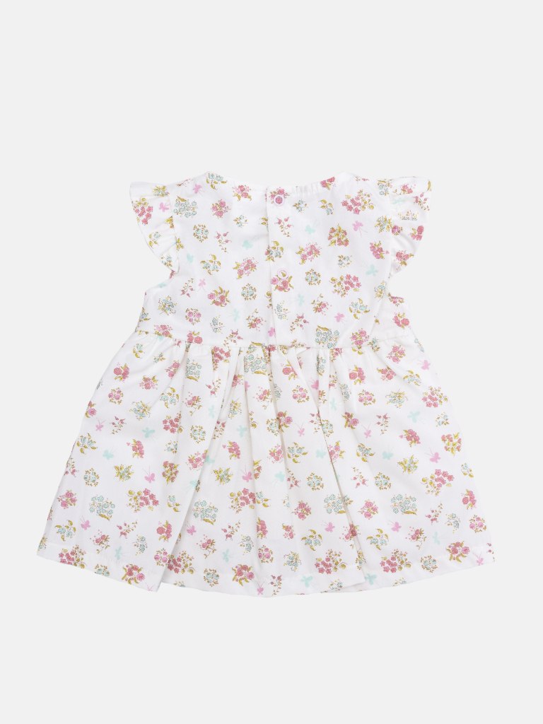 Baby Girl Floral Print Spanish Dress - White