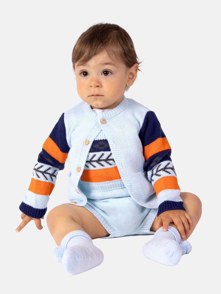 Baby Boy Marco Collection 2-piece Spanish Knitted Set - Baby Blue