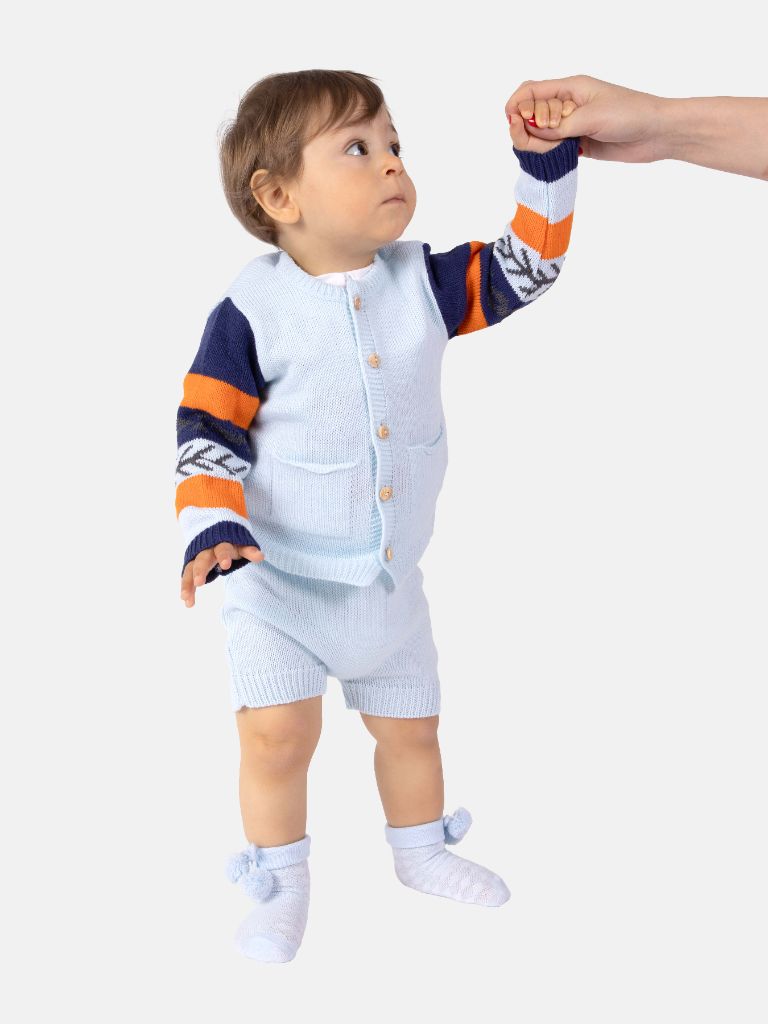 Baby Boy Marco Collection 2-piece Spanish Knitted Set - Baby Blue