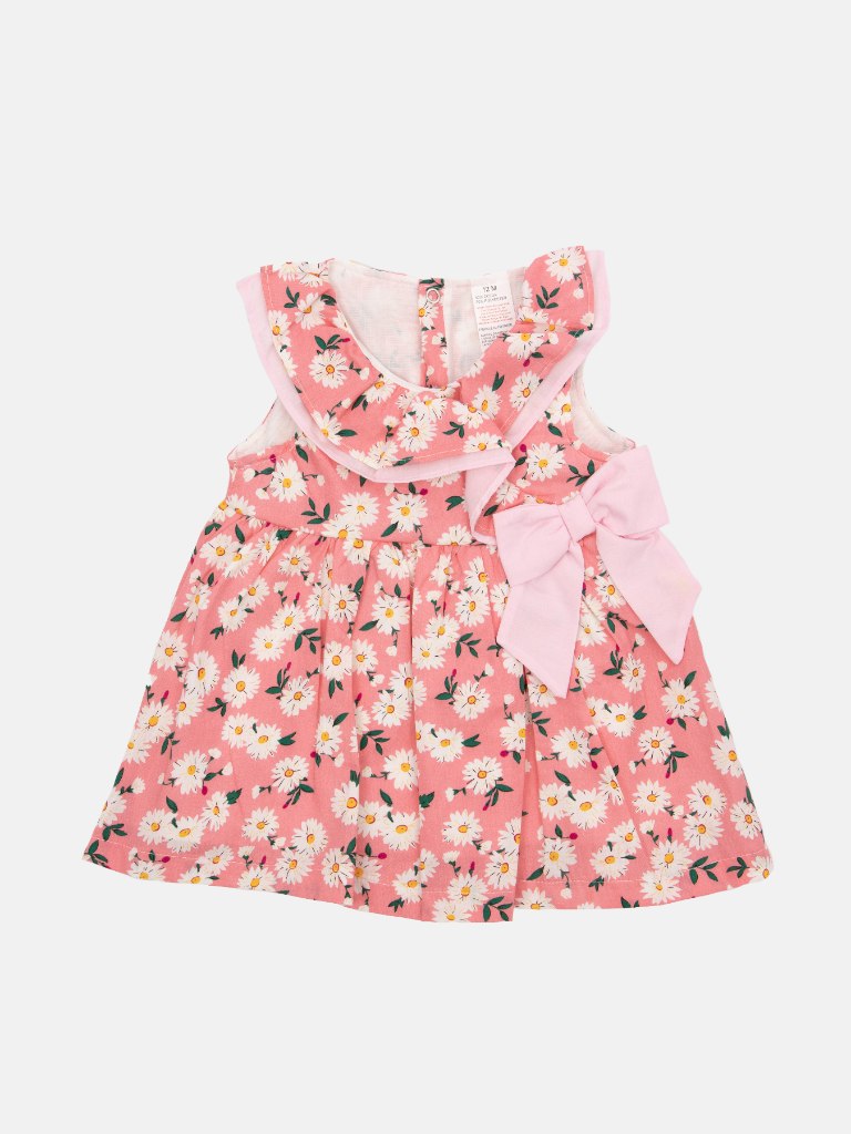 Baby Girl Marbella Printed Floral Summer Dress - Pink