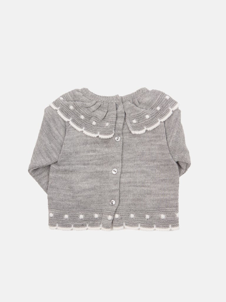 Baby Girl Inues Collection Knitted Set and Bonnet - Grey
