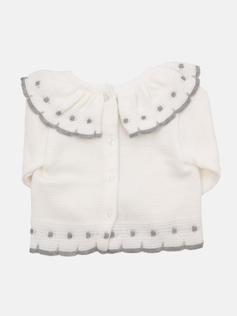 Baby Girl Inues Collection Knitted Set and Bonnet - White