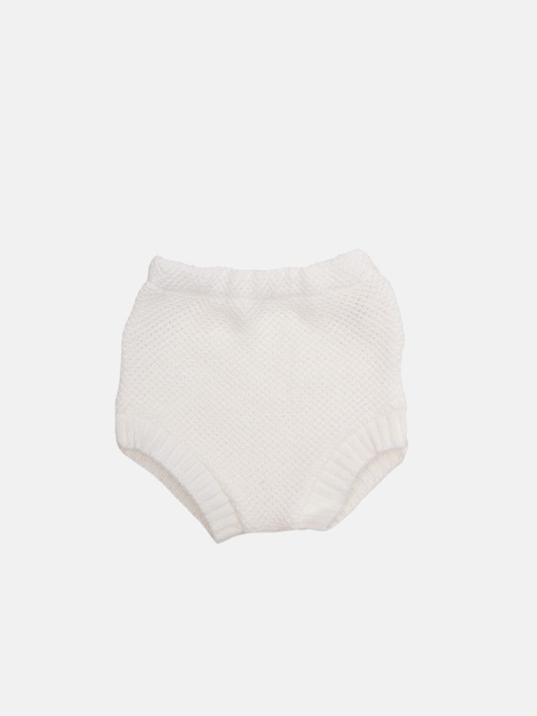 Baby Girl Tami Collection Textured Line Knitted Set-White