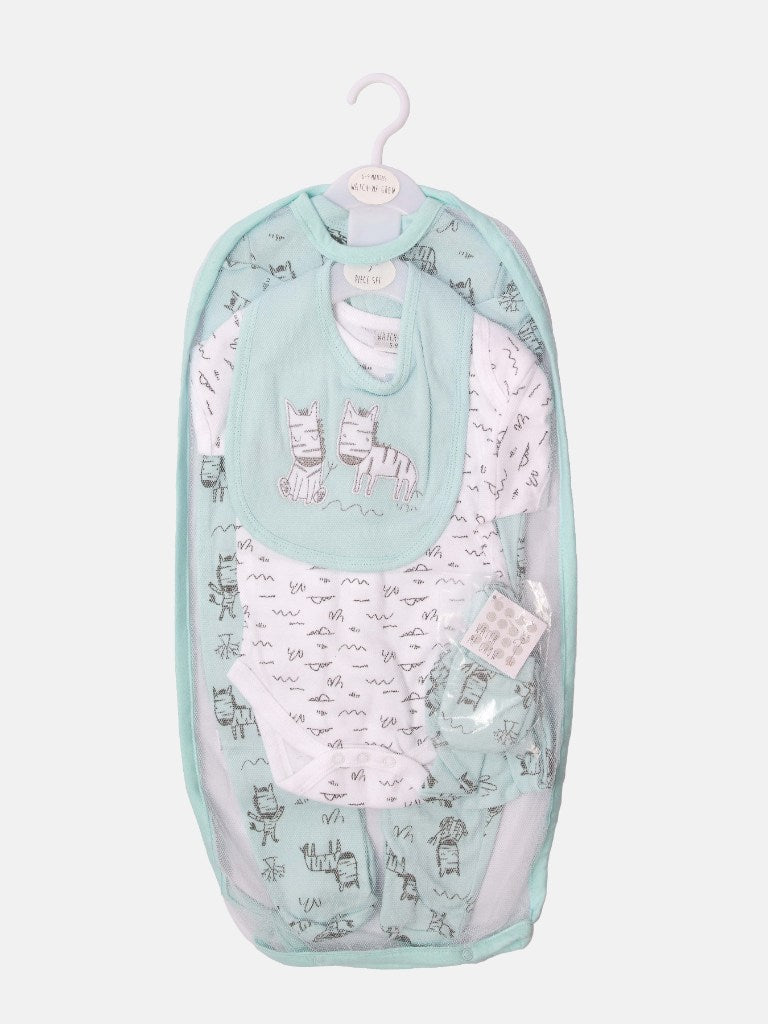 Baby Unisex Zebra Watch Me Grow 5-piece Set - Mint Green