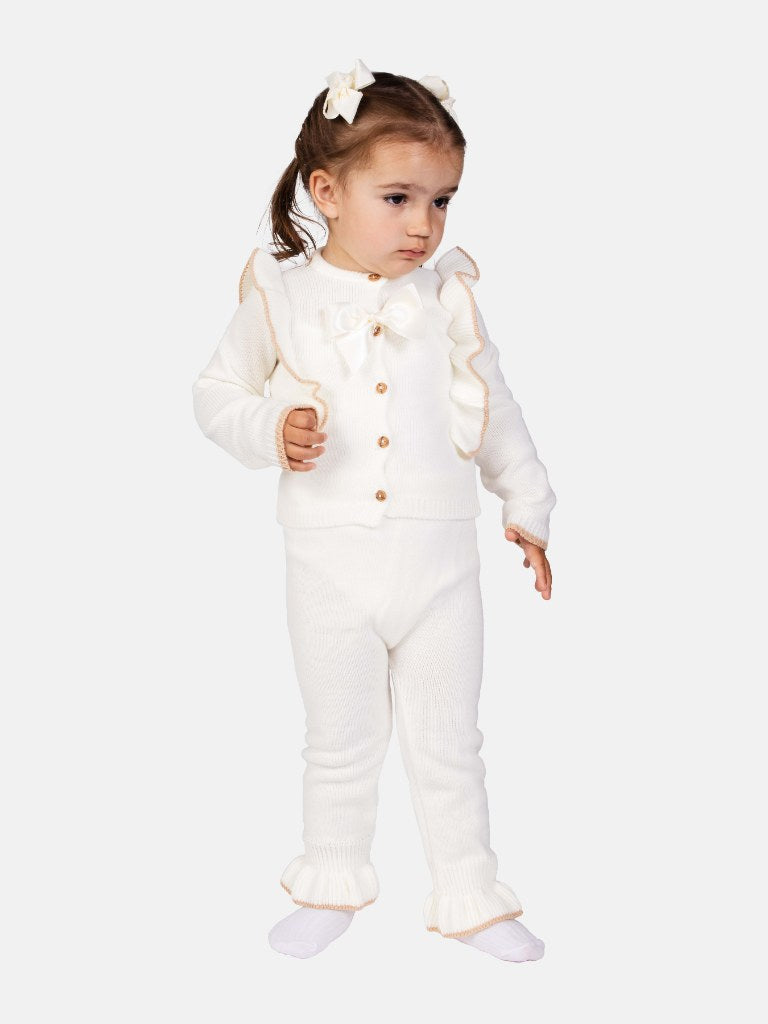 Baby Girl Kim Collection 2-piece Spanish Knitted Set - Ivory