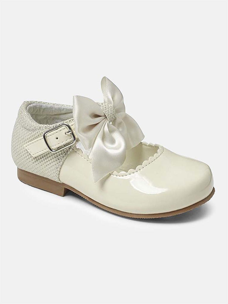 Sparkle Bow Satin Shoes Baby Girl KRISTY Mommiesnbabies