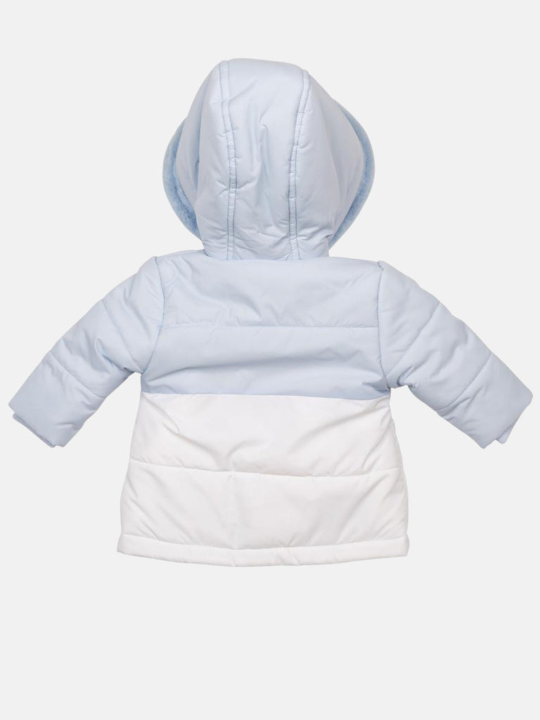 Baby Boy MINTINI Two Tone Padded Jacket - Baby Blue & White