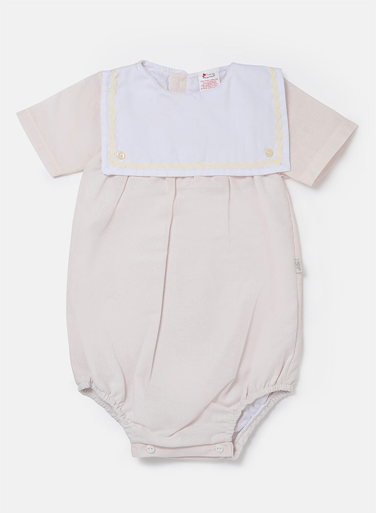 Baby Boy Oscar Collection Romper - Light Beige