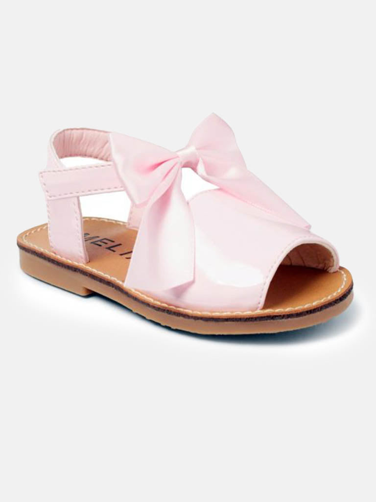 Baby Girl Melia Sandals with Satin Bow MARTINA Collection-Baby Pink