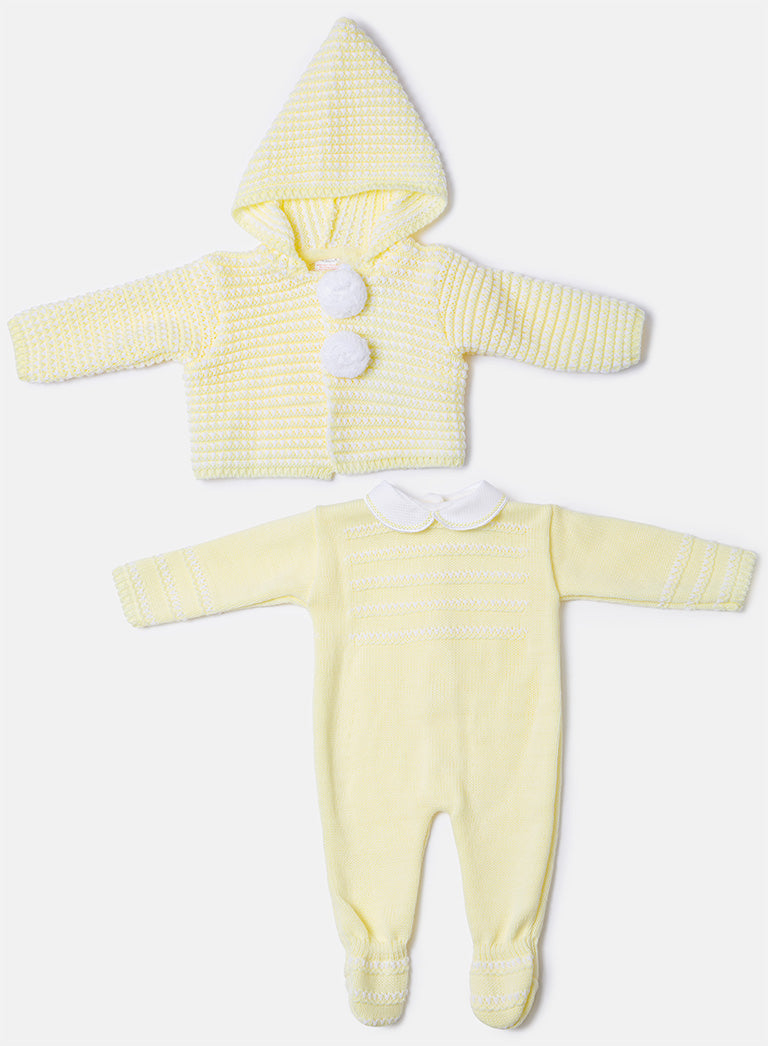 Baby Reyes Collection 2-piece Spanish Knitted Set - Lemon Yellow