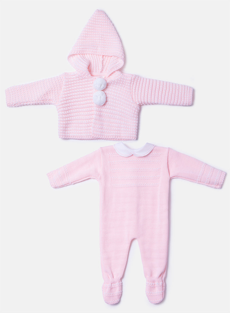 Baby Reyes Collection 2-piece Spanish Knitted Set - Baby Pink