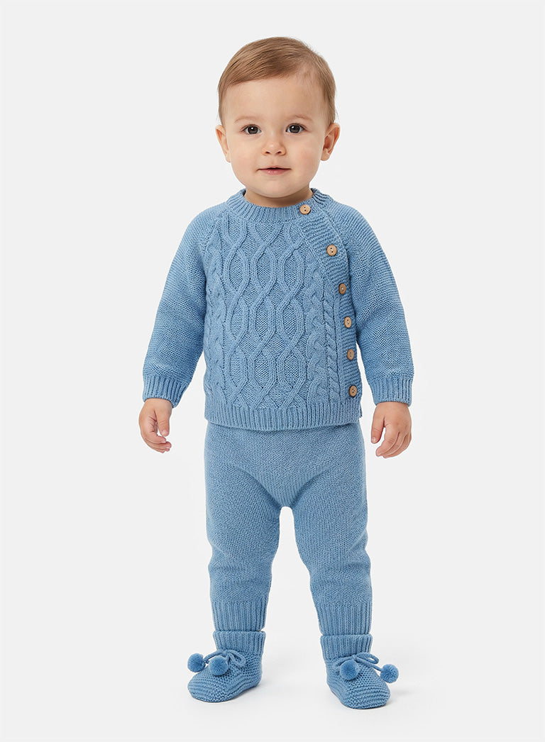 Baby Rio Collection 3-piece Spanish Knitted Set - Blue