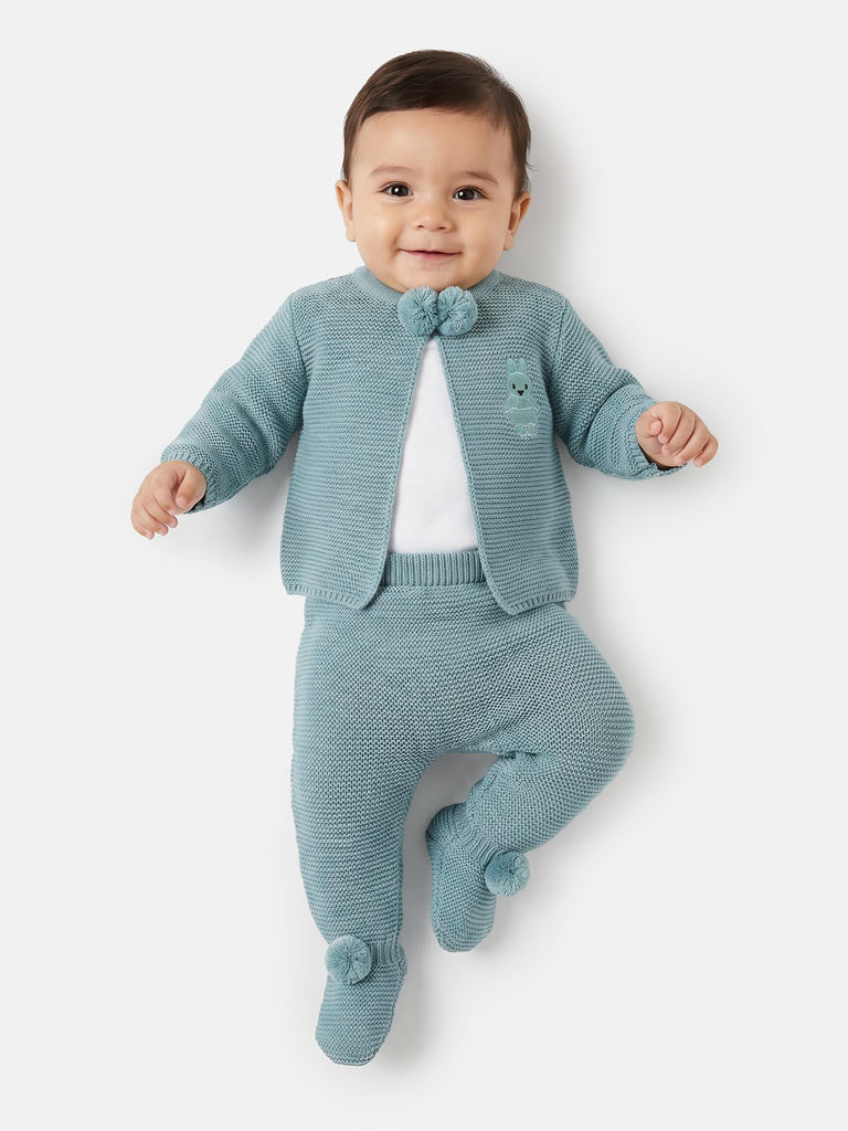 Baby Sevilla Collection 2-piece Spanish Knitted Set - Mint Green